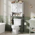 Over The Toilet Storage Cabinet, Over Toilet Organizer with 2-Door & Metal Stand, Bathroom Organizers and Storage with Adjustable Shelves for Bathroom, Restroom, Laundry, White