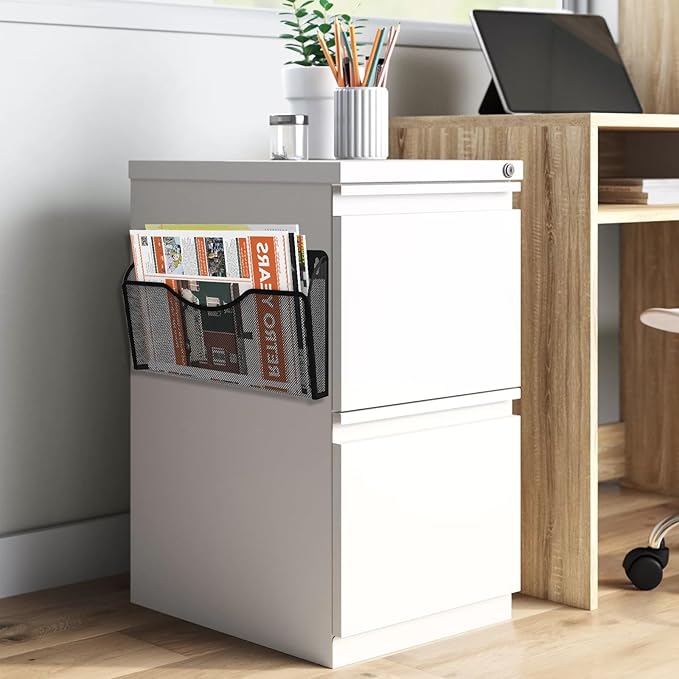 Magnetic File Holder 1 Pockets File Folder Organizer, Office Hanging Magazine Rack for File Cabinets, Magnetic Paper Holder, No Drilling Mail Organizer for Refrigerator, Office