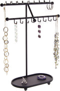 Angelynn's Sturdy Extra Long Necklace Holder Organizer Tall Tabletop Pendant Display Stand, Freestanding Large Capacity Jewelry Tree, Sharisa Black 11 3/4" Wide x 16 1/2" Tall