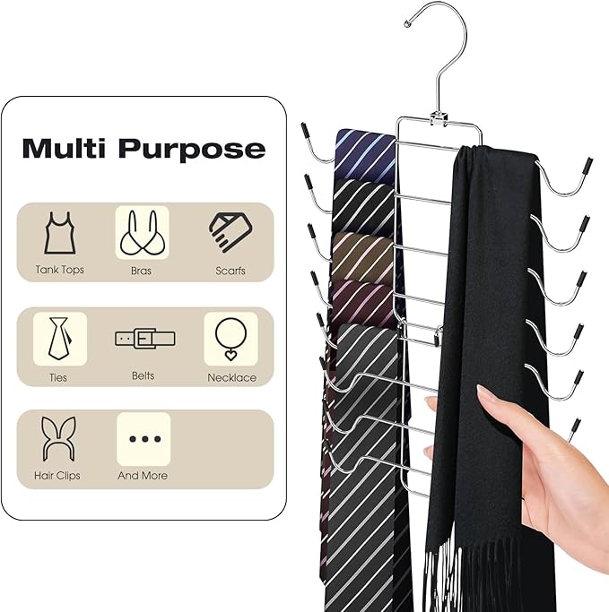 4 Pack Bra Organizer,Tank Top Hangers Space Saving,Closet Organizers and Storage,Bra Hangers for Closet Organizer,Tank Top Hanger for Sport Bras,Camisoles,Bathing Suit,Belt,Tie,etc,Silver