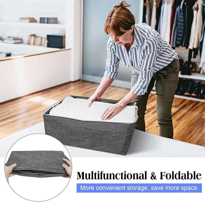 84L Extra Large Storage Bags, Folding Moving Comforter Blanket Storage Bags Closet Organizers and Storage Containers with Strong Handles&Zippers Clear Window for Clothes Bedding Pillow, Black