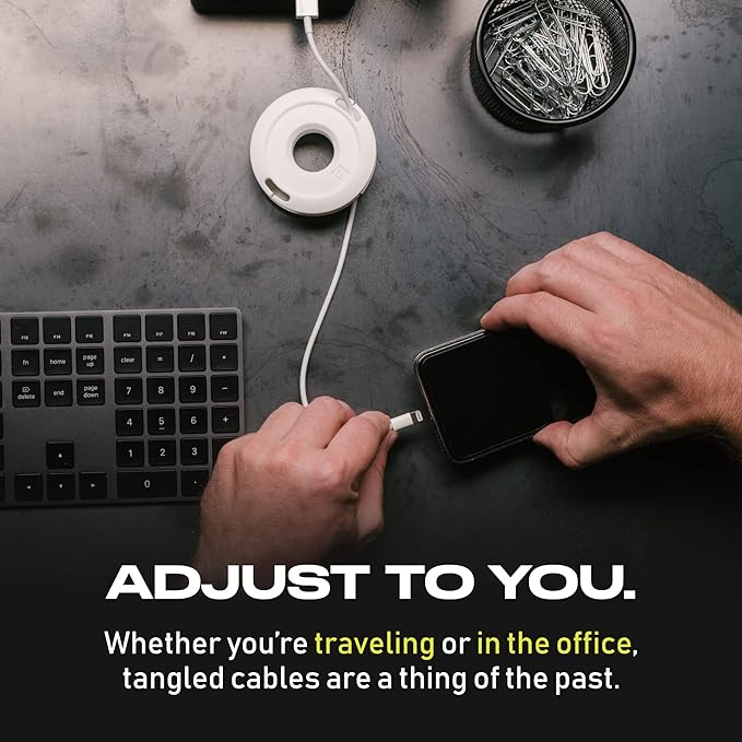 Side Winder Mini and Max Headphone, Earbud and Charging Cable Winder and Organizer Perfect for Wrapping Earbuds and Cords for Travel and Organization (White, Mini)