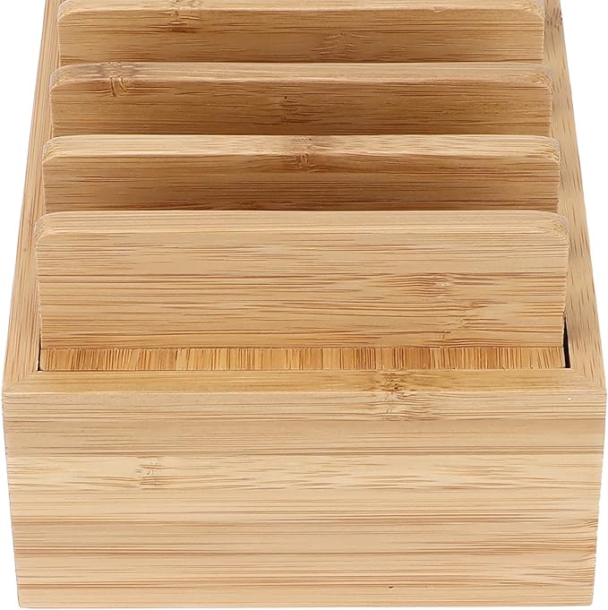 GLOGLOW Household Furniture Storage Organizer for Tablet and Mobile Devices with Smooth Polished Surface, Durable Retro Design for Home Office Living Room Study Wood Phone Stand, Stylish