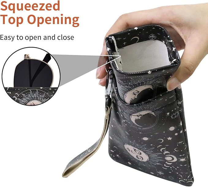 Double Eyeglass Case Soft Dual Glasses Case for Women Men Travel Squeeze Top Sunglasses Cases Eyeglasses Pouch