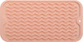 Silicone Dish Drying Mat for Multiple Usage,Easy clean,Eco-friendly,Heat-resistant Silicone Mat for Kitchen Counter or Sink,Refrigerator or Drawer Liner Pink S 12 inches x 6 inches