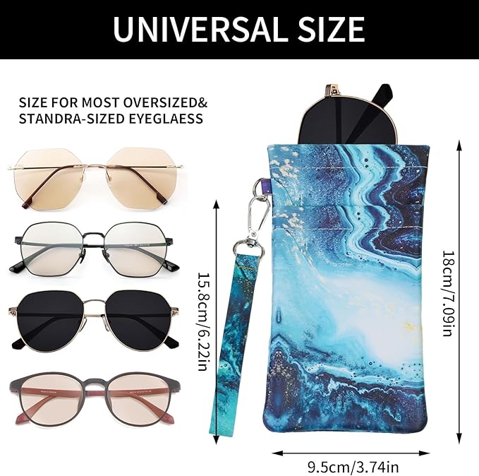 Double Eyeglass Case Soft Dual Glasses Case for Women Men Travel Squeeze Top Sunglasses Cases Eyeglasses Pouch