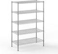 Wire Shelving Kit | NSF Commercial Storage Rack Unit (5-Tier | 64" Height, 21" Deep x 42" Wide)