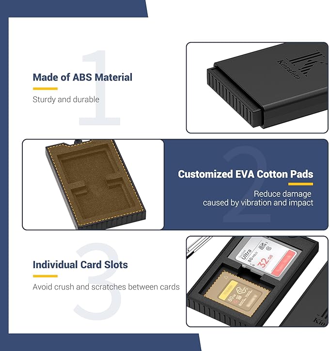 Pop-up Small Memory Card Case Holder for 2 SD SDHC SDXC Cards & 2 CFexpress Type A Cards with Carabiner, Portable Anti-Shock Splash-Proof SD CFA Card Case Storage Protector Organizer Keeper Container