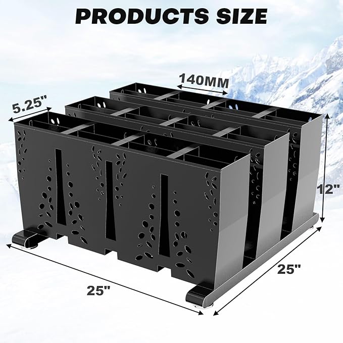 Ski Storage Rack for Garage, 12 Pair Heavy Duty Steel Freestanding Ski Storage Organizer, Indoor Ski Holder Racks for Home and Garage Storage