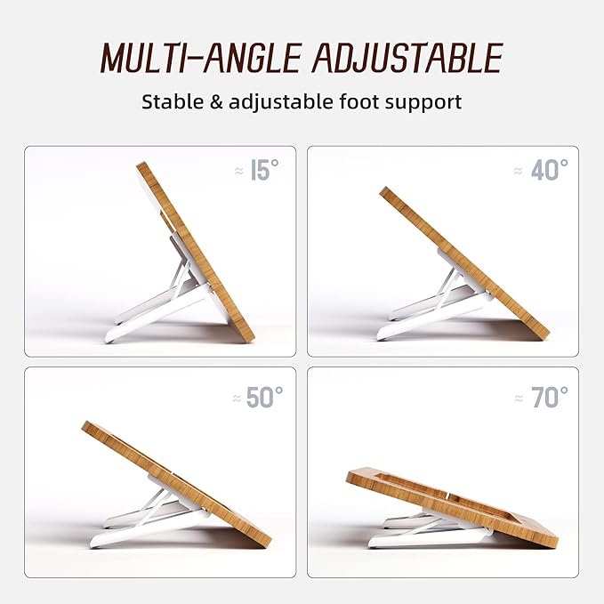 Wooden Tablet Drawing Stand - Adjustable 5 Angles for Laptop,Book Reading Stand, Compatible with 12.9/13inch iPad Pro with iPad Case Version(3rd - 7th Gen)