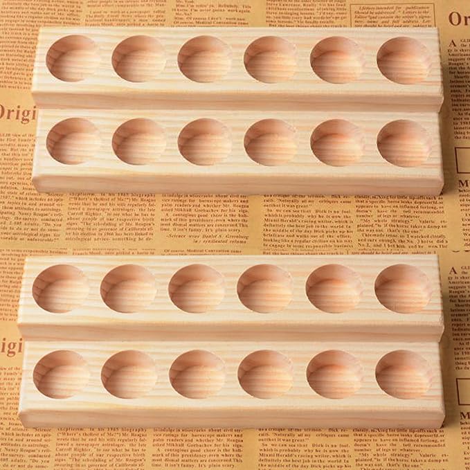 2 Pcs Wooden Essential Oil Display Stand 2 layer Tabletop Essential Oils Perfume Storage Racks Oil Bottles Holder Essential Oil Organizer Nail Polish Shelf for Organizing Displaying