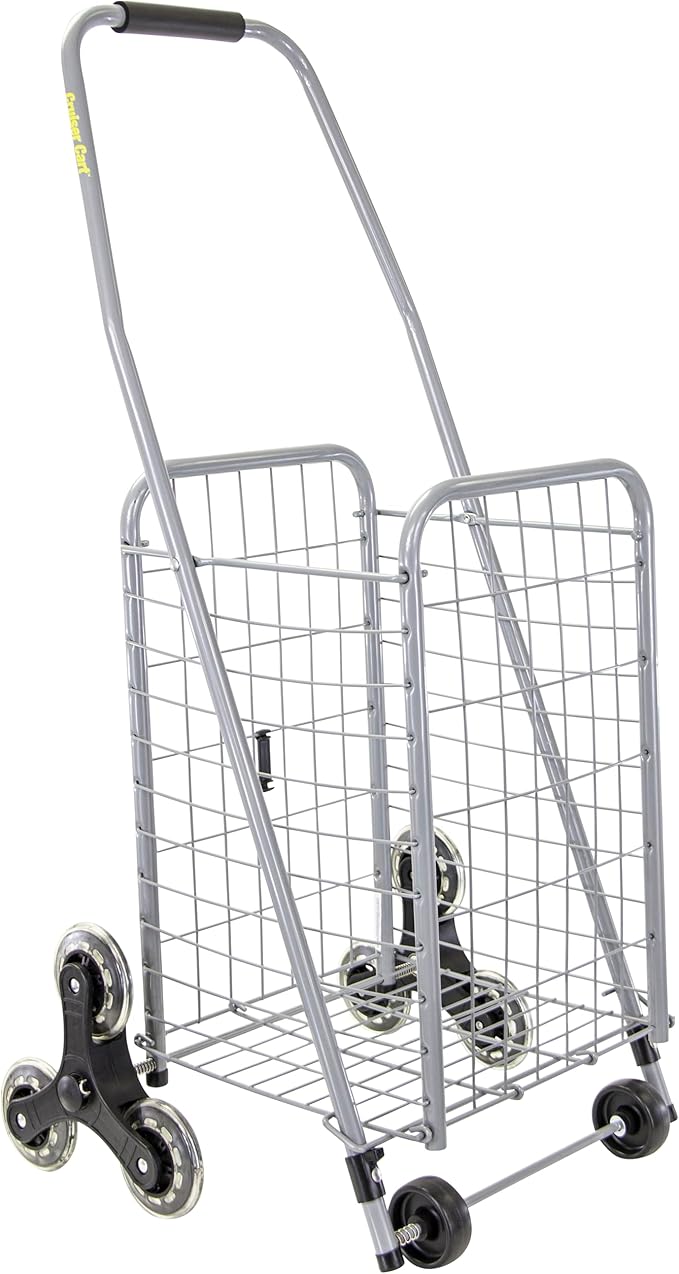 dbest Products Stair Climber Cruiser Cart Sport, Foldable Grocery Cart on Wheels,Multi-Use Collapsible Folding Laundry Basket with Wheels