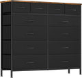 Dresser for Bedroom with 12 Drawers, Tall Fabric Drawer Dresser, Compact Chest of Drawers for Closet, Nursery, Bedside, Living Room, Laundry, Entryway, Hallway