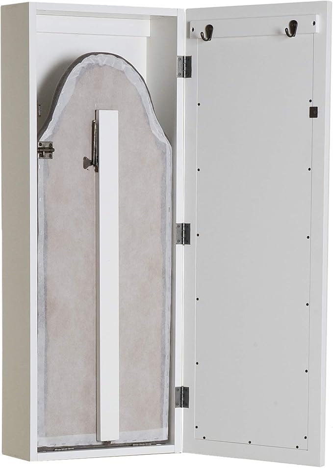 SEI Furniture Wall Mount Fold Out Ironing Center, White, 16 W x 7 D x 42 H (inches) (HZ3480)