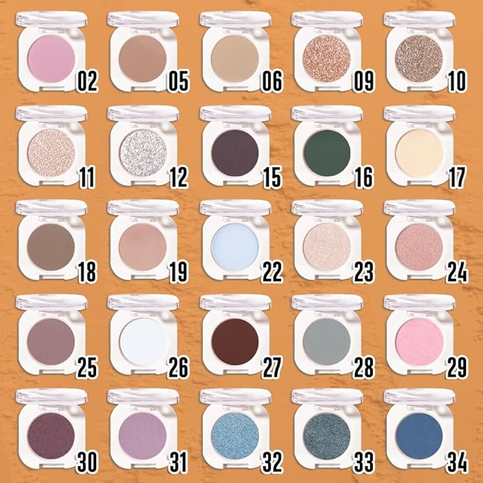 Light Brown Single Glitter Eyeshadow Makeup, Neutral Powde Eye Shadow for Women, Brown Shimmer Singles Eyeshadow Palette Pigmented Waterproof, sombras para ojos, Girls Christmas Eyeshadows Gift