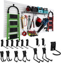 Slatwall Panel 4'x8' with 15 Accessories Garage Tool Organizer Wall Mount PVC Panels for Interior Wall Décor, White Slat Wall Paneling Bike Rack Garage Storage & Organization Products