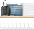 OKPOW Acrylic Shelf Dividers for Closet Organization: 8 Pack Tall Durable Clear Shelves Separators for Clothing Adjustable