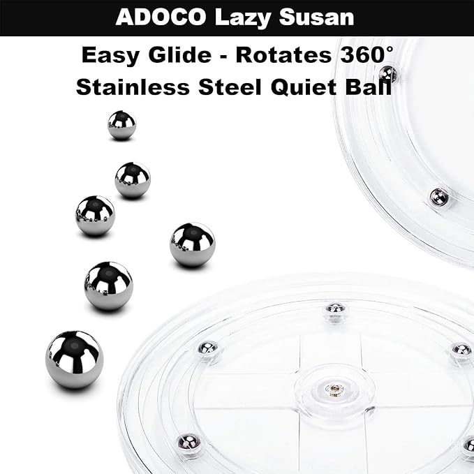 2 Tier Lazy Susan Bathroom Organizer, 9.25Inch Clear 360 Rotating Makeup Organizer for Vanity, Skincare Organizers Perfume Organizer, Spice Rack Organizer for Cabinet- Home Organization and Storage