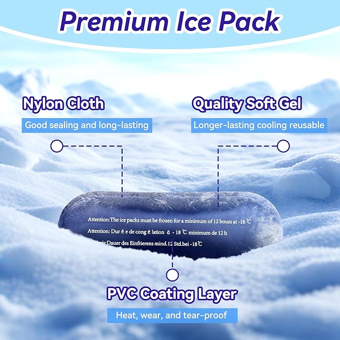 Ice Pack for Insulin Travel Case, TSA Approved Reusable Medical Cooler Bag Ice Packs for Diabetic (Pack of 4)
