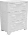 Sunnydaze 3-Tier Storage Cabinet with Drawers - Indoor or Garage Plastic Storage Drawers Organizer - 29.5" H - Garage, Office, Home, Laundry Room - Speckled White