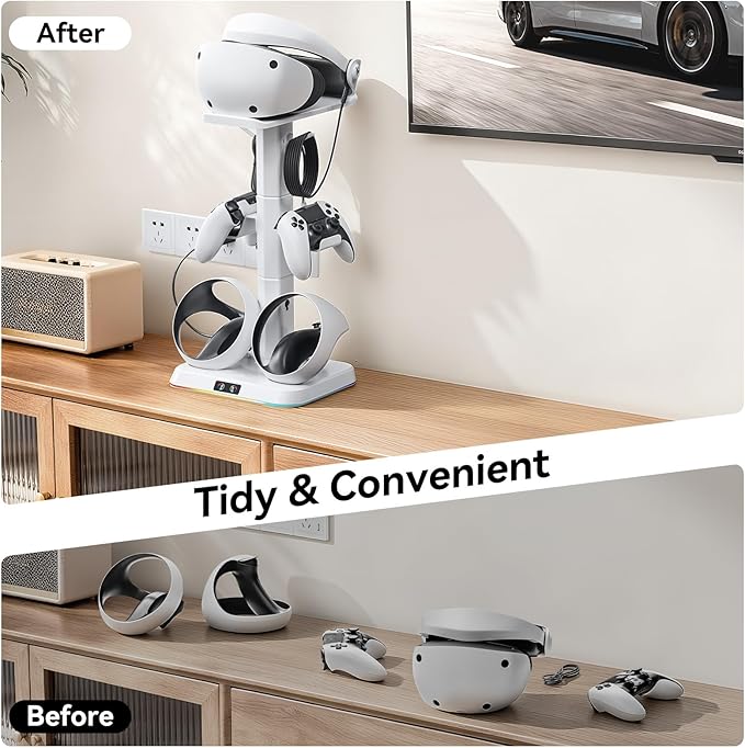 PSVR 2 Charging Station, Fast Charging Dock with Magnetic Clasp, Storage Stand for VR2 Headset & PS5 Controller with 9 RGB Modes, Includes Type-C Connectors Commodore 64 Games
