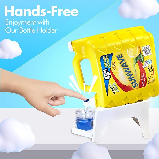 TidyFriend Laundry Detergent Dispenser with Tray, Laundry Soap Dispenser with Non-Slip Rubber Feet for Washing Room Organization, Easy Pour (White)
