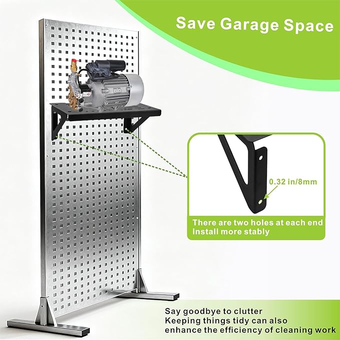 Pressure Washer Shelf Wall Mount, Electric Pressure Washer Bracket Shelf Power Washer Storage Rack for Garages Workshops Sheds, Black