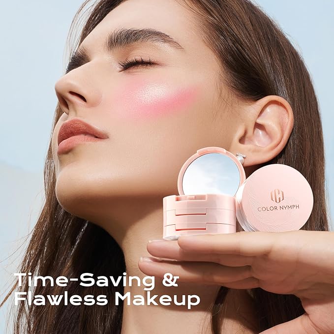 Color Nymph 3-IN-1 Face Palette, Ultra-Smoothy Creamy Blush Highlighter Bronzer Palette, Matte & Shimmer & Long-Lasting, Travel-Friendly Makeup Kits | Vegan & Cruelty-Free - Combo
