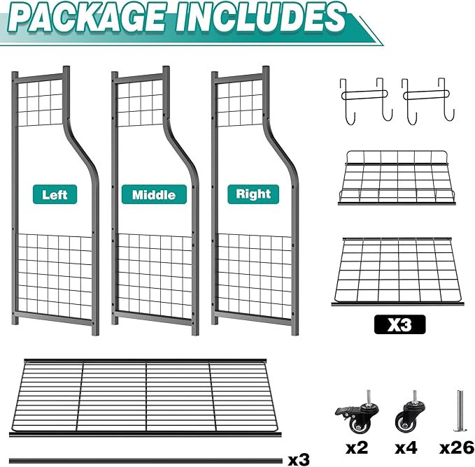 EVERHANGER Golf Bag Storage Organizer, Freestanding Golf Bag Holder Stand, Heavy Duty Golf Storage Rack for Garage, Club