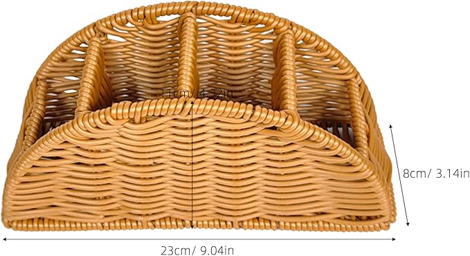 jojofuny Synthetic Rattan Remote Storage Holder Organizer Makeup Brush Holder Vintage Desk Caddy Tissue Box Organizer For Coffee Table Bedroom Bathroom