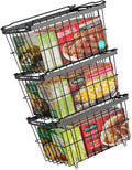 Stackable Freezer Storage Container For Produce Vegetables Snackies Extendable Wire Basket With Clear Bounds Permanent Kitchen Organization Multiple Purpose Refrigerator Food Container
