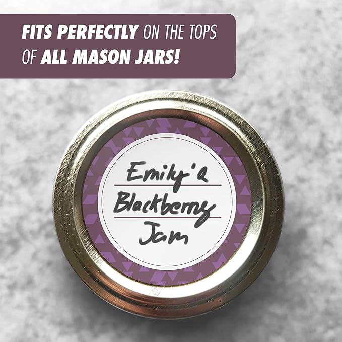 Canning Labels Dissolvable Stickers for Mason Jars and More (2" Round 200/roll) Canning Supplies Washes Off in Seconds Like Magic - Jar Labels Homemade Jam, Jelly, and More (Eggplant)