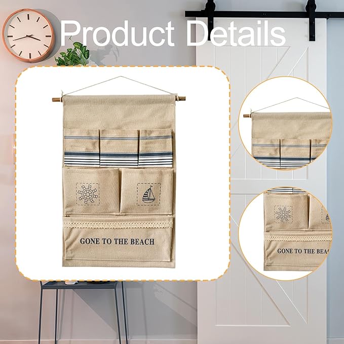 Wall Hanging Bag, Over The Door Storage Bag with Pockets, Wall Mounted Storage Organizer, Hanging Shelves for Playroom Pantry