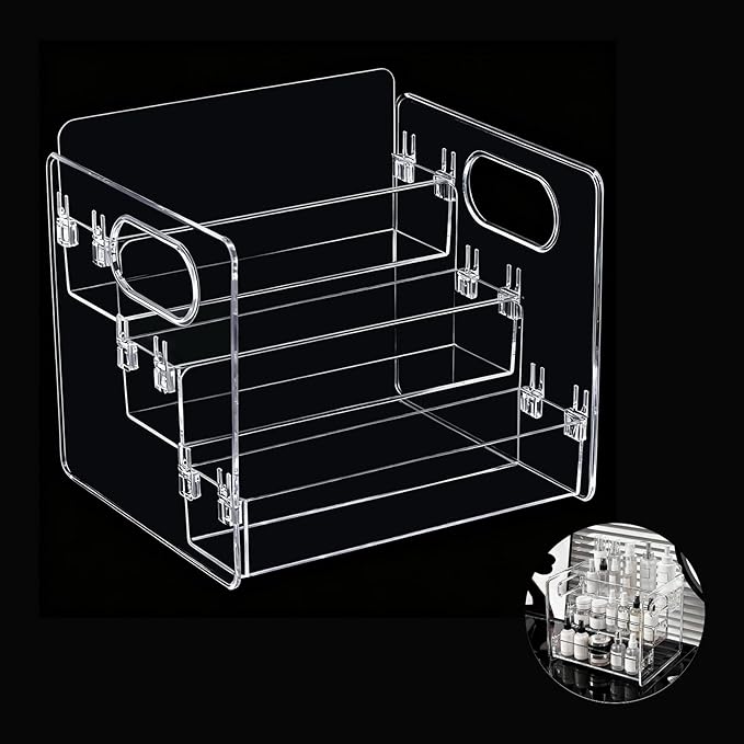 3-Tier Lotion Organizer, Body Spray Organizer, Bathroom Organizers for Perfume and Lotion The Storage Box with A Handle Is Suitable for Home Bathrooms, Bedrooms and Offices
