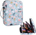 JAKAGO 220 Slots Colored Pencil Case Large Capacity Pen Holder for Artist Painter Zipper Organizer Bag for Marker Highlighter Storage Case for Office Sketch Travel Supplies (Ice Cream)