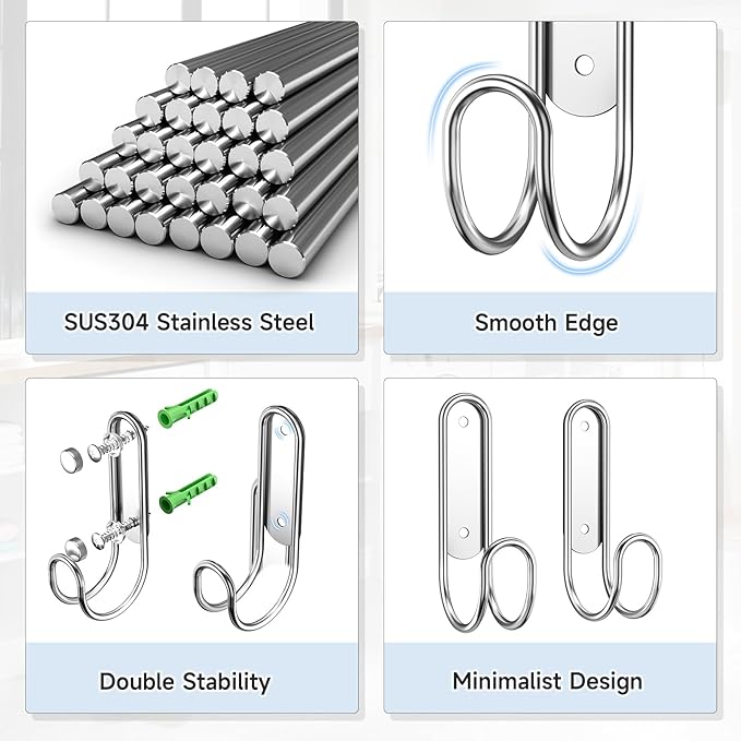 Ironing Board Hanger Wall Mount, Ironing Board Holder for T or Y Leg, Iron Board Holder Stainless Steel, Iron Board Hanger for Laundry Room, Iron Boards Hook for Wall