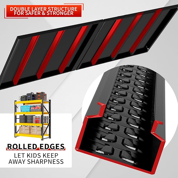 3800LBS Garage Storage Shelves, 47" W Garage Shelving Heavy Duty Adjustable Shelving Unit, 4 Tier Metal Utitly Shelves Industrial Shelving for Warehouses,Basement,Black Yellow