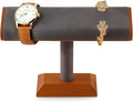 Solid Wood T-bar Watch Display Stand Bracelet Holder Jewelry Tower Organizer Space Saving for Personal Use Vendors Exhibit Trade Shows Retail Stores (Gray)