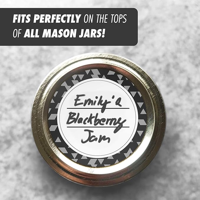 Canning Labels Dissolvable Stickers for Mason Jars and More (2" Round 200/roll) Canning Supplies Washes Off in Seconds Like Magic - Jar Labels Homemade Jam, Jelly, and More (Slate)