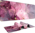 Pink Gaming Mouse Pad 31.5"x11.8"Desk Mat Anti-Slip Rubber Base & Durable Stitched Edges for Gamers Smooth Mouse Writing Surface for Desk Office/Home