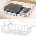 Under Desk Drawer, Slide Out Design,No Drill Metal Under Desk Cable Management, Under Table Storage Shelf Tray Basket Under Table Drawer Organizer for Office, Home, Workspace, Cabinet