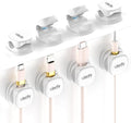 8 Pack Spring Cable Clips, Adhesive Cord Organizer for Desk, Phone Charging Cords Holder & Car Cable Management-White