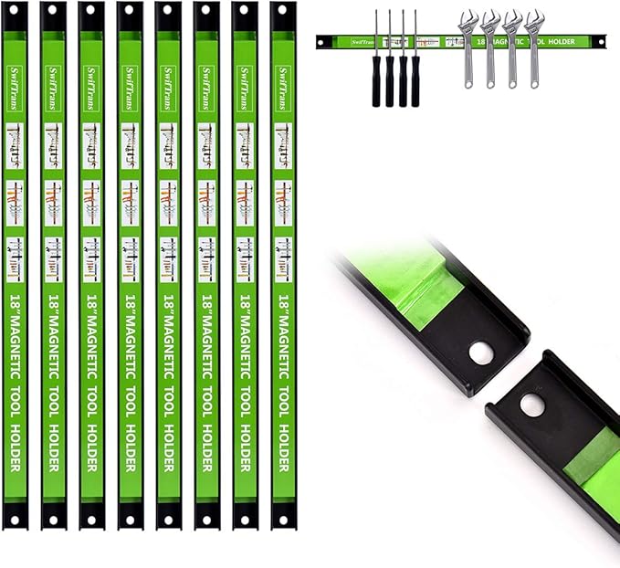 Magnetic Tool Holder 18 Inch 8 Pack Heavy Duty Magnet Tool Bar Strip Rack Wall Mount Green¡­