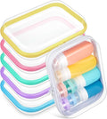 Sanwuta 6 Pcs Clear Hard Zipper Case Hard Plastic Zipper Pouches Transparent Makeup Bag Pencil Pouches for Travel Snacks Christmas Trinket Storage Organizer Box(Colorful,7.09 x 5.12 x 2 Inch)