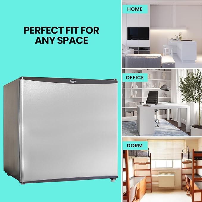 Koolatron Refrigerator - Mini Fridge With Freezer For Kitchen, Bedroom, office, Dorms, Cool Storage For Wine, Beverages, Compact Free Standing, Neveras Pequeñpara, 1.6 Cubic Feet Capacity, White