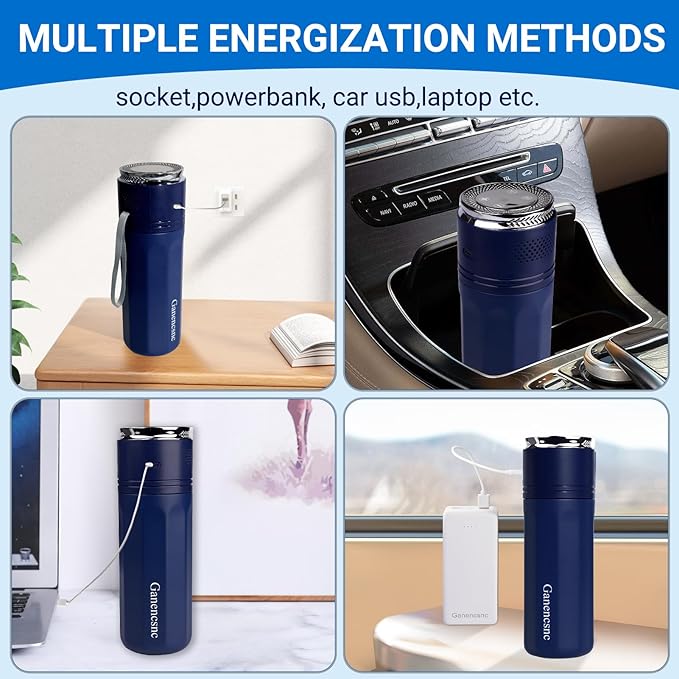 Electric Insulin Cooler Travel Case TSA Approved，USB Type-C Smart Cooling, 20000mAh Power Bank ，Large Capacity Medication Cooler，Medical Cooler for Travel （Blue,inclued 20000mAh Power Bank ）