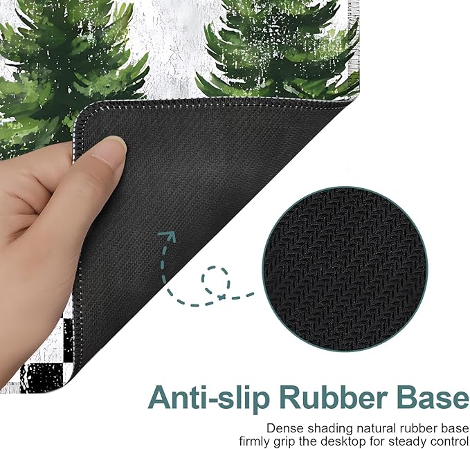 Christmas Tree Gaming Mouse Pad 35.4"x15.7"Desk Mat Anti-Slip Rubber Base & Durable Stitched Edges for Gamers Smooth Mouse Writing Surface for Desk Office/Home