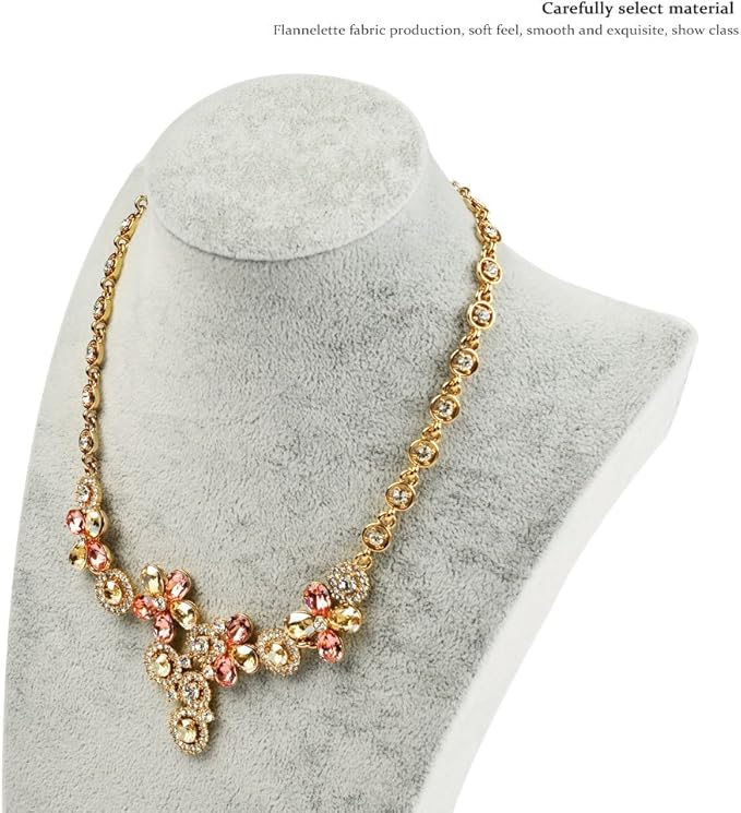 Oirlv Velvet 3-Dimensional Jewelry Stand Necklace Pendant Chain Jewelry Bust Display Holder/necklace bust (H:11.42")