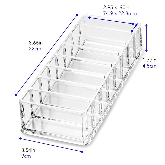 byAlegory Acrylic Lipstick & Acrylic Compact Makeup Organizer Set For Bronzer Highlighter Powder & Blush 32 Space Refillable Cosmetic Storage - Clear