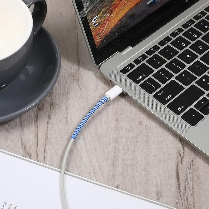 SHENLIU 10Pcs Spiral Cable Protector, Chargers Cord Protector from Pets No Chew Multicolor Spiral Cord Protector Phone Charge Cables Protective Cover